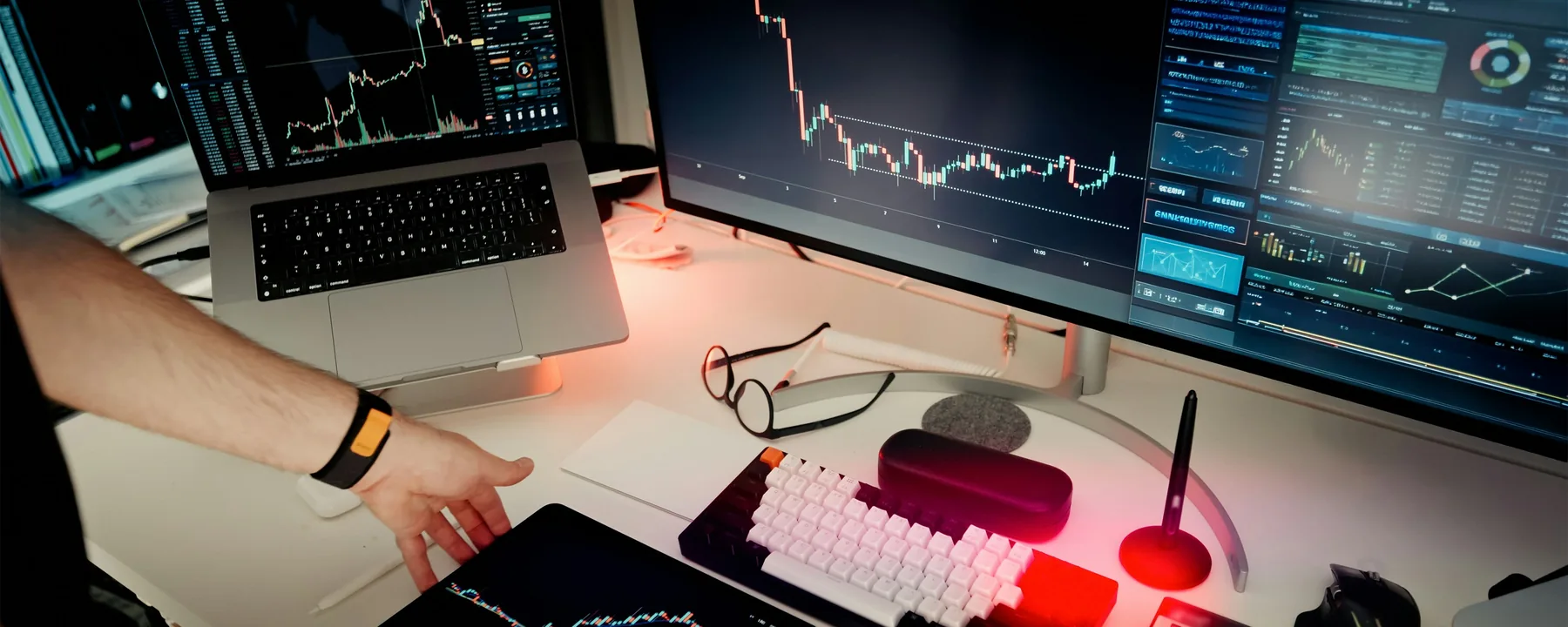 Analyst reviewing data dashboards